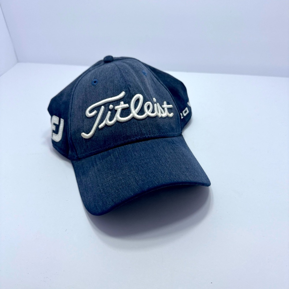Titleist FootJoy Hat Mens L/XL Pro V1 Fitted Cap Blue Embroidered FJ Golf